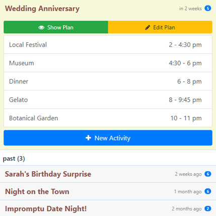 Weekly Date Night Ideas Planner